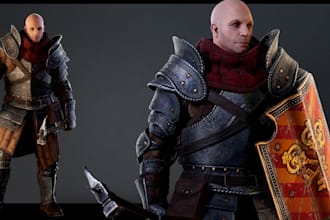 turn2d image to3d realistic model,retexture,unity game character,ue5 human model