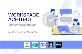 set your workspace on clickup monday CRM wrike notion zoho projects as your VA