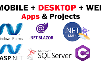 design maui app, desktop, winforms app, xaml app, asp dotnet core app, blazor