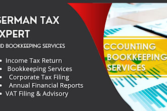 do german income tax, bookkeeping, tax return, corporate tax and annual filling