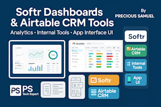 build softr dashboards, airtable crm analytics, internal tools, app interface ui