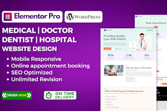 design medical, healthcare, doctor and hospital website with appointment