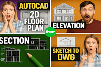 create detailed 2d floor plans in autocad for your project