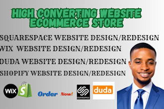 create high converting wix shopify squarespace duda  website