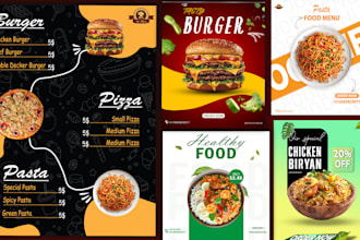 do professional restaurant menu design, food menu or digital menu