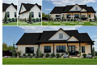 design 3d landscape, garden pool patio 3d rendering, backyard landscape design