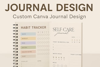 do journal design, workbook design, kdp journal, canva journal, digital journal