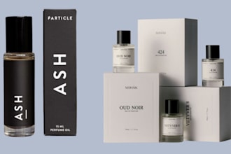 do perfume 3d mockup label with perfume bottle design
