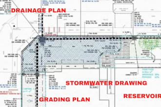 design a detailed stormwater and drainage plan in autocad