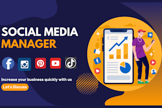 monthly social media management, tiktok, facebook social media management