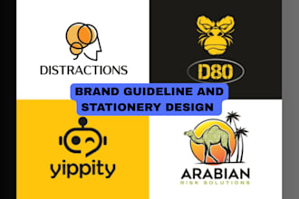 create brand guidelines logo and stationery design for you