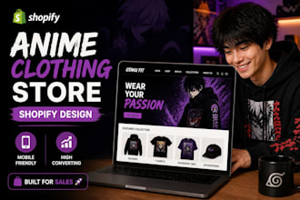 design anime clothing shopify store anime fashion manga website