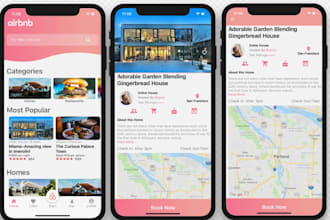 design and develop airbnb clone application, hotel booking vacation rental app