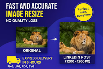 resize, expand, and upscale photos in any size within 6 hours