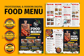 design a flyer, menu, brochure or poster