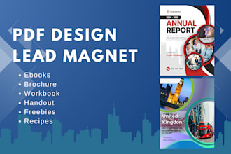 design ebook, PDF lead magnet, workbook, reports and design business document