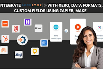 integrate acculynx with xero, data formats, custom fields using zapier, make