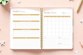 design planner or journal for amazon KDP print ready