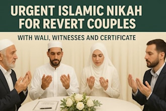 urgent islamic nikah for revert couples with wali witnesses and certificate