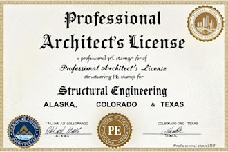 licensed architect, structural engineering pe stamp in alaska, colorado, texas
