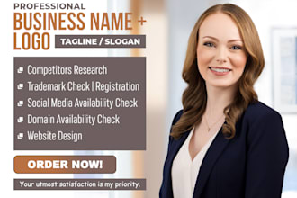 craft a standout brand name, logo, slogan and web design for your business