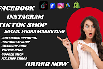 set up tiktok shop instagram shop facebook shop or shopify dropshipping store