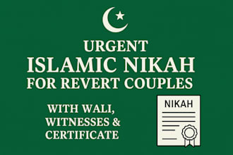 urgent revert nikah specialist imam, faithful, wali witnesses, certificate