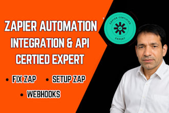 setup or fix zapier zaps, integrations, and automation workflows