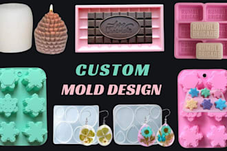 design custom silicone mold for jewelry, resin, coasters, candles, soap mold stl