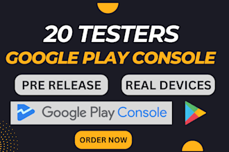 provide 12 real testers for google play console closed testing for android app