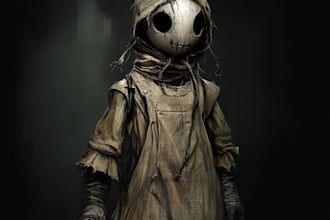 make a fantasy horror character or dark horror game art illustration