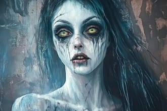 do portrait concept character art horror game fanart