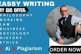 write philosophy, nursing, business, law, ethics, sociology, psychology essay