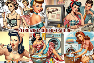 retro comic book illustration vintage poster pop art horror cartoon charac