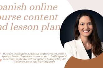 create spanish online course content and lesson plan