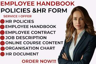 expertly crafted HR policies, employee handbook and HR forms, job description
