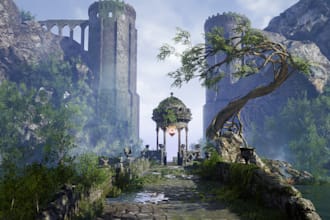 do low poly stylized 3d environment 3d game map 3d game environment asset design