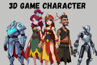 do 3d game character, design 3d game environment, 3d game character modelling