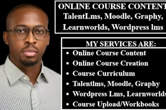create course content on talentlms, learnworlds wordpress lms, moodle and graphy