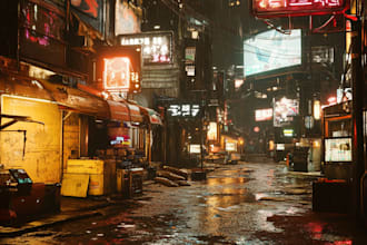 draw fantasy art cyberpunk scifi futuristic city concept art