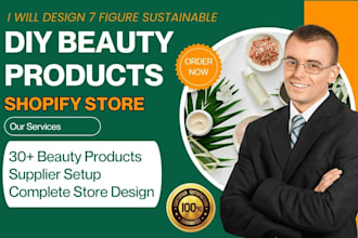 build sustainable DIY beauty kit organic skincare dropshipping shopify store