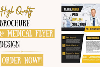 design medical, healthcare, home care, clinic, hospice, pharmacy flyer, brochure