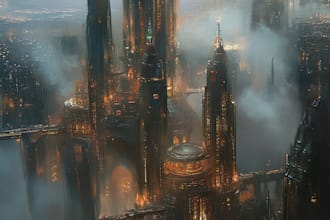 design sci fi , cyberpunk, fantasy art science fiction city, game art