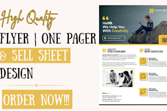 design business flyer, sell sheet, one pager, sales flyer,  company brochure pdf