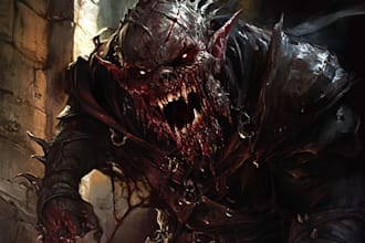 draw a scary creature or character for your horror game