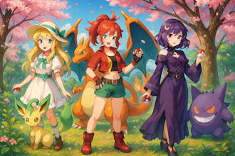 draw pokémon oc trainer character fan art anime reference sheet furry ref sheet
