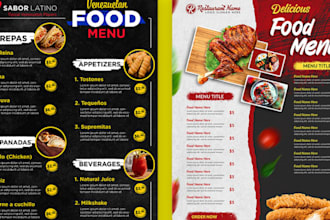 design eye catching food menus, posters, and brochures for your restaurant
