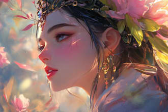 create a awesome anime background and environment art, game art