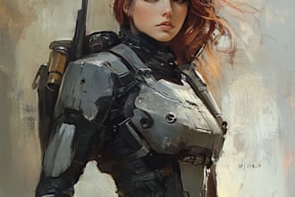 design stunning sci fi, cyberpunk, fantasy characters or concept art