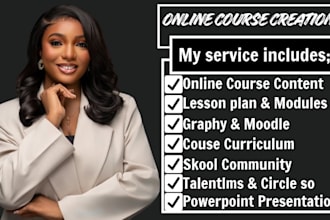 develop premium course content for graphy, skool community, circle so, talentlms